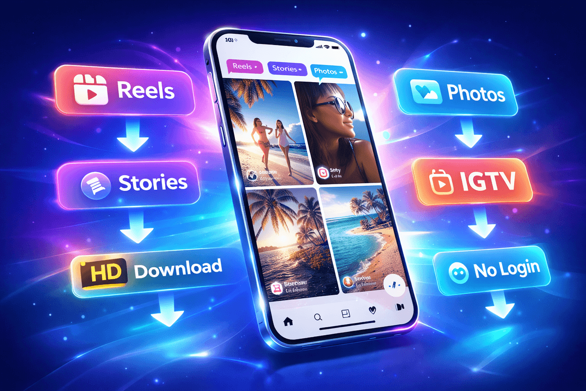 Using Instagram downloader online to save HD videos